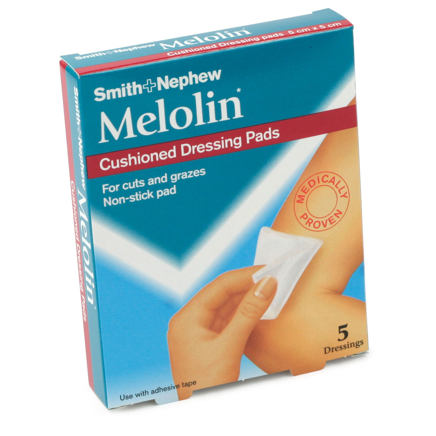 Smith+Nephew Melolin Cushioned Dressing Pads 5cm x 5cm firstaidfast.co.uk